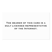Licensed Representative: Internet Business Card Template