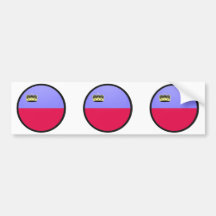 Lichtenstein quality Flag Circle Bumper Stickers