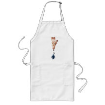 "Licker with Penguin" Giraffe Watercolor Aprons