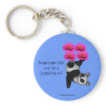 Life A Juggling Act Panda Flowers Keychain