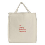 Life and Liberty embroidered bag embroidered bags