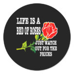 Life Bed Roses Pricks Black Sticker