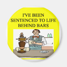 life behind bars drinking beer joke fridge magnet