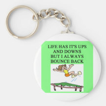 life bouncing trampoline joke key chains