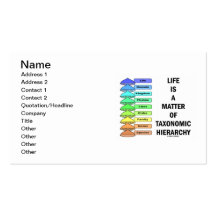 Life Is A Matter Of Taxonomic Hierarchy (Biology) Business Card Templates