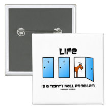 Life Is A Monty Hall Problem (Three Doors) Button