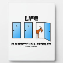 Life Is A Monty Hall Problem Three Doors One Goat Display Plaques
