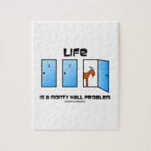Life Is A Monty Hall Problem Three Doors One Goat Jigsaw Puzzles
