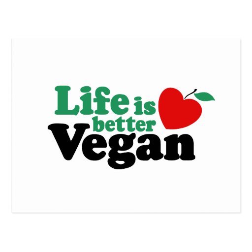 Life Is Better Vegan Post Cards