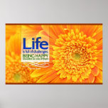 Life is Full of Challenges Motivational Poster posters