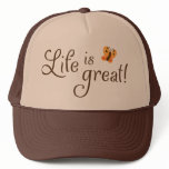 Life is great motivational hat with butterfly