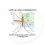 Life Is Like A Mosquito Biting When Least Expect stickers