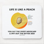 Life Is Like A Peach Eat Sweet Mesocarp Spit Out mousepads