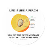 Life Is Like A Peach Eat Sweet Mesocarp Spit Out stickers