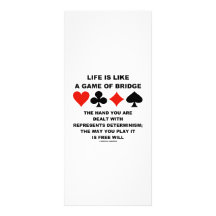 Life Is Like Game Of Bridge Determinism Free Will Custom Rack Cards