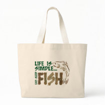 Life is Simple Fish Canvas Bag