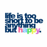 Life is too short to be anything but happy. photo sculptures