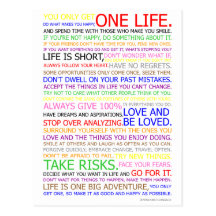 Life Manifesto Color Poster Postcard