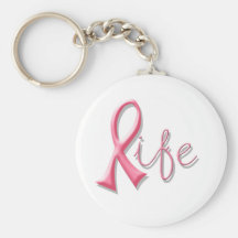 Life Pink Ribbon Key Chain
