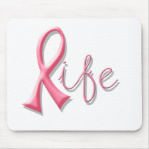 Life Pink Ribbon mousepads