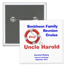 Life Ring Cruise Name Badge Button