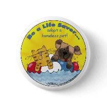 Life Saver Adopt Homeless Pets Pins