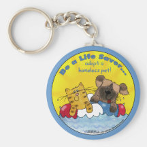 Life Saver Adopt Homeless Pets Key Chains