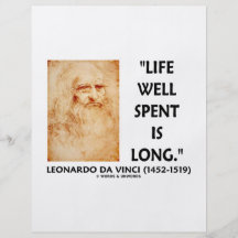 Life Well Spent Is Long (Leonardo da Vinci Quote) Flyer