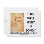 Life Well Spent Is Long (Leonardo da Vinci Quote) invitations