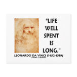 Life Well Spent Is Long (Leonardo da Vinci Quote) postcards
