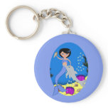 Lifen the Blue Mermaid and Dolphin Keychain