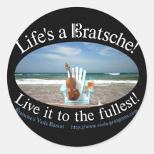 Life's a Bratsche Round Stickers