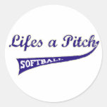 Lifes a Pitch! Round Sticker