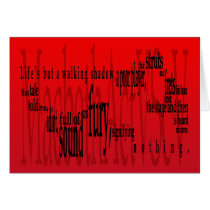 'Life's but a Walking Shadow' Macbeth Shakespeare Greeting Card