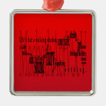 'Life's but a Walking Shadow' Macbeth Shakespeare Christmas Ornaments