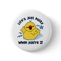 Life's Ducky 2nd Birthday Pinback Buttons