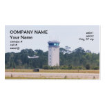 Light aircraft near control tower business card