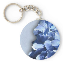 LIght and dark blue hydrangeas Keychains
