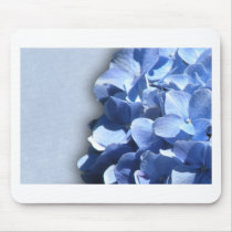 LIght and dark blue hydrangeas Mouse Mat