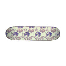 Light and Dark Purple Vintage Floral Skateboards