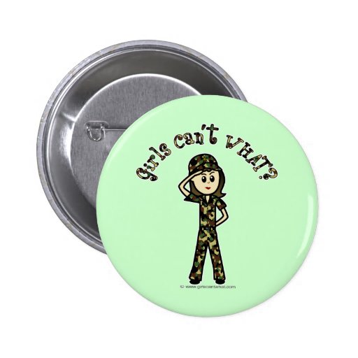 Light Army Woman Pinback Button