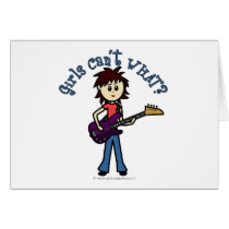 Light Bass Guitar Girl Cards