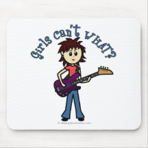 Light Bass Guitar Girl Mouse Pads