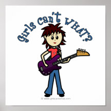 Light Bass Guitar Girl Posters