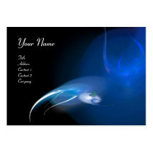 LIGHT BIRD MONOGRAM Vibrant black blue white Business Card