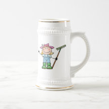 Light Blonde Gardener with Pink Hat Coffee Mug