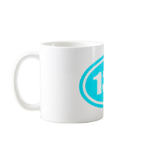 Light Blue 13.1 Half Marathon Runner Oval Coffee Mug