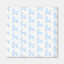 Light Blue and White Baby Stroller Pattern. Magnet