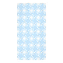 Light blue and white spiral pattern design. photo card