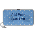 Light Blue and White. Star Pattern. Mini Speaker